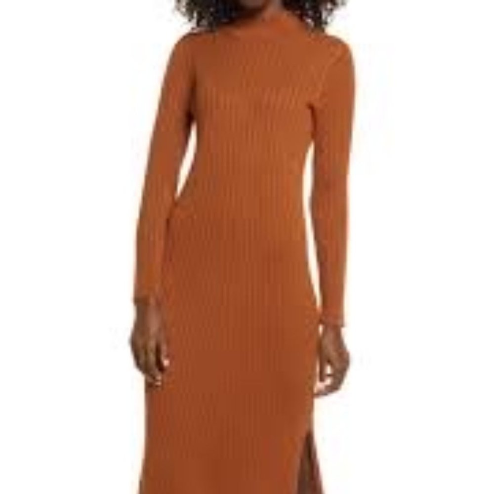 Long Sleeve Mock Neck Sweater Dress